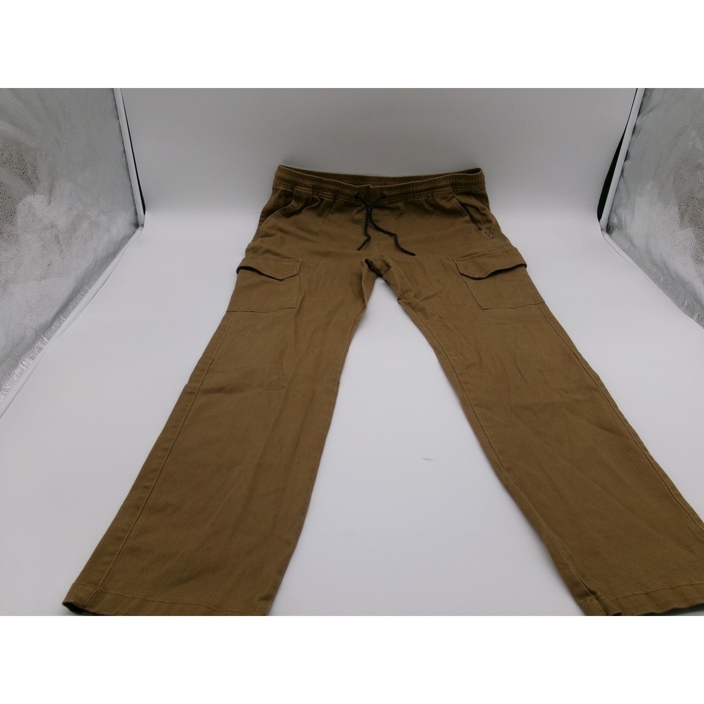 Tony Hawk Mens Cargo Jogger Pants Brown Tan Elastic Waist Straight Leg XL/TG